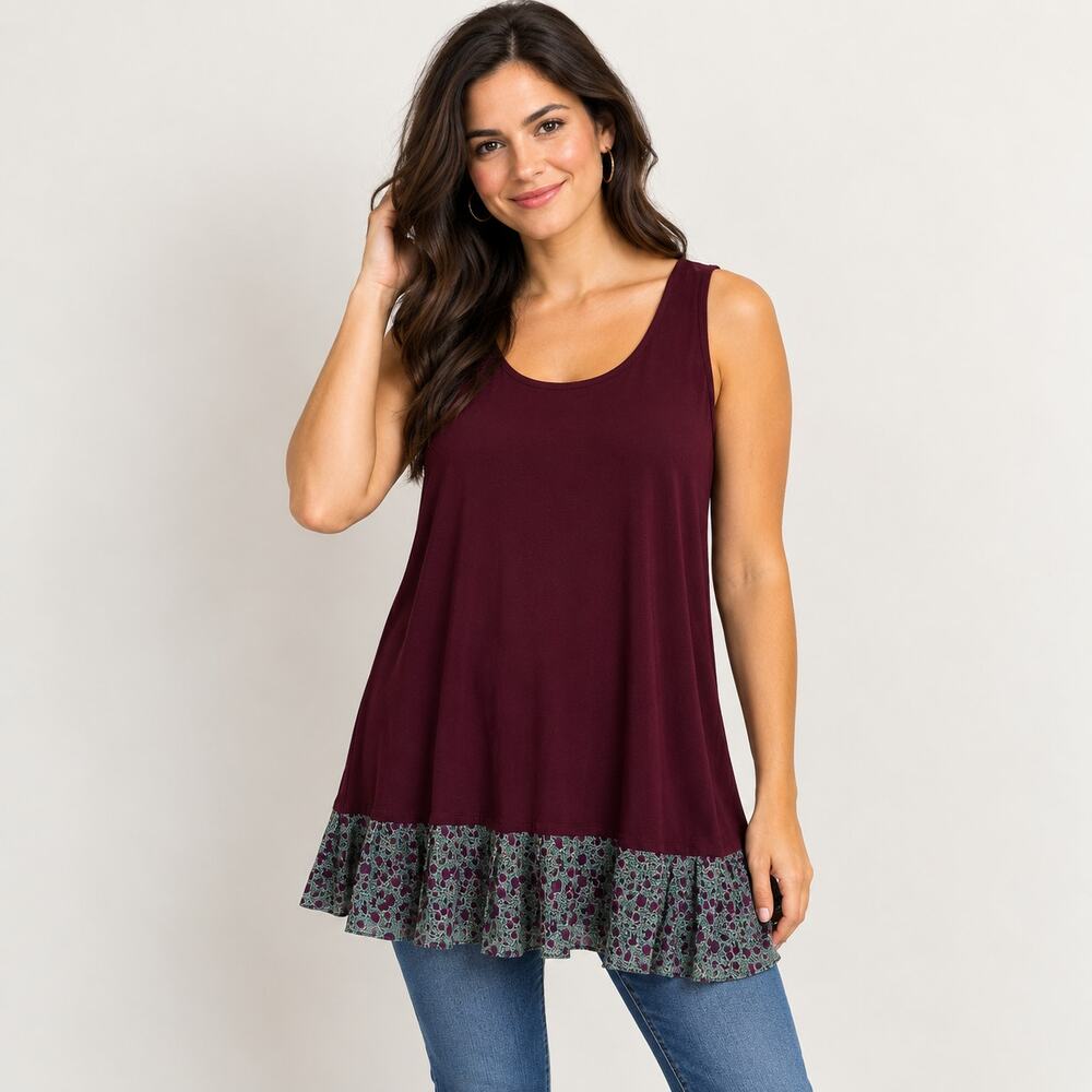 Logo Layers purple Large stretchy sleeveless top